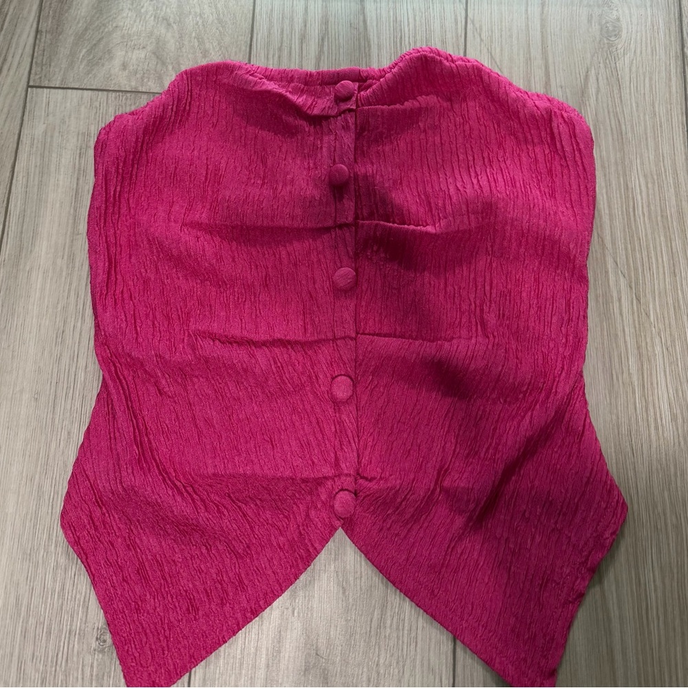 Vibrant Pink Button-Up Top